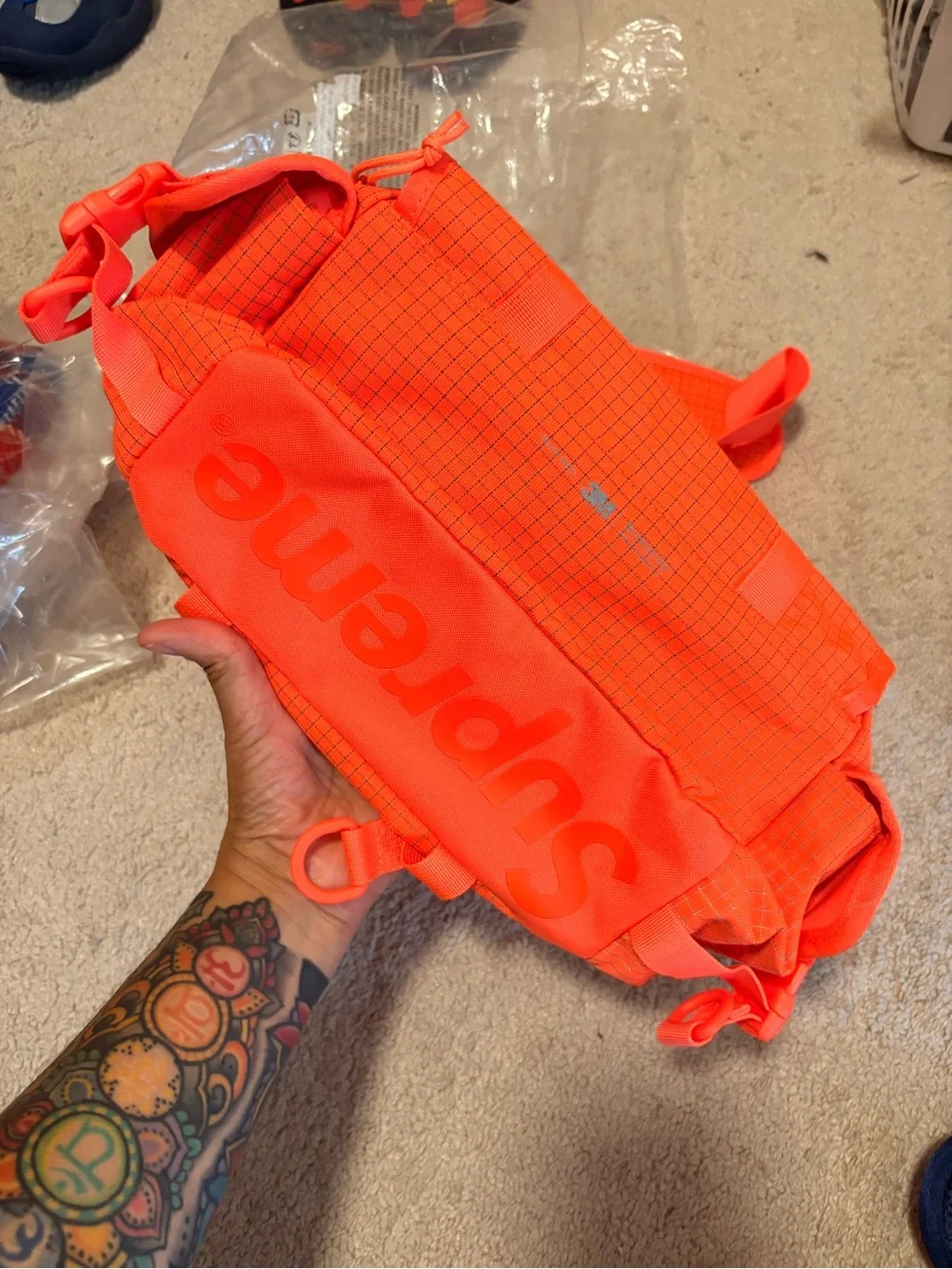 Supreme mini Duffel SS24 orange